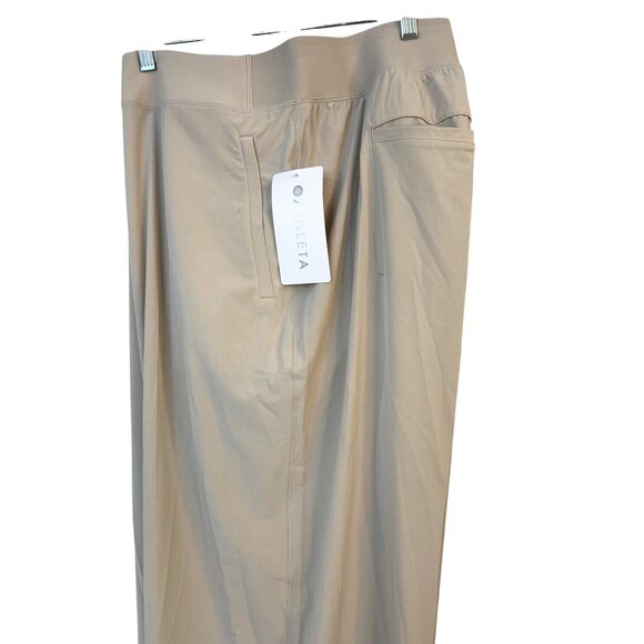 Athleta Brooklyn Heights New Wide Leg Pant Size 20 Recycled Material Beige RZ - Picture 12 of 12